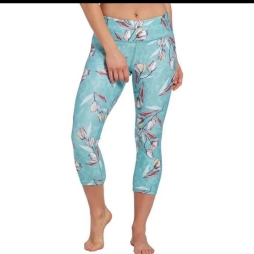 CALIA by Carrie Underwood Floral Print Leggings - Blue and White